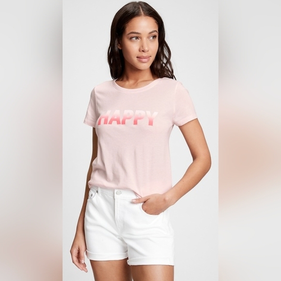 GAP Tops - GAP Favorite Graphic T-Shirt Light Pink Size XXL Used Excellent MSRP $19.99